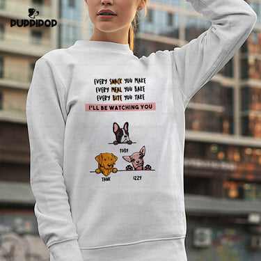 Personalized Dog Gift Idea - 3 Dog Every Snack You Make 2 For Dog Lovers - Standard Crew Neck Sweatshirt